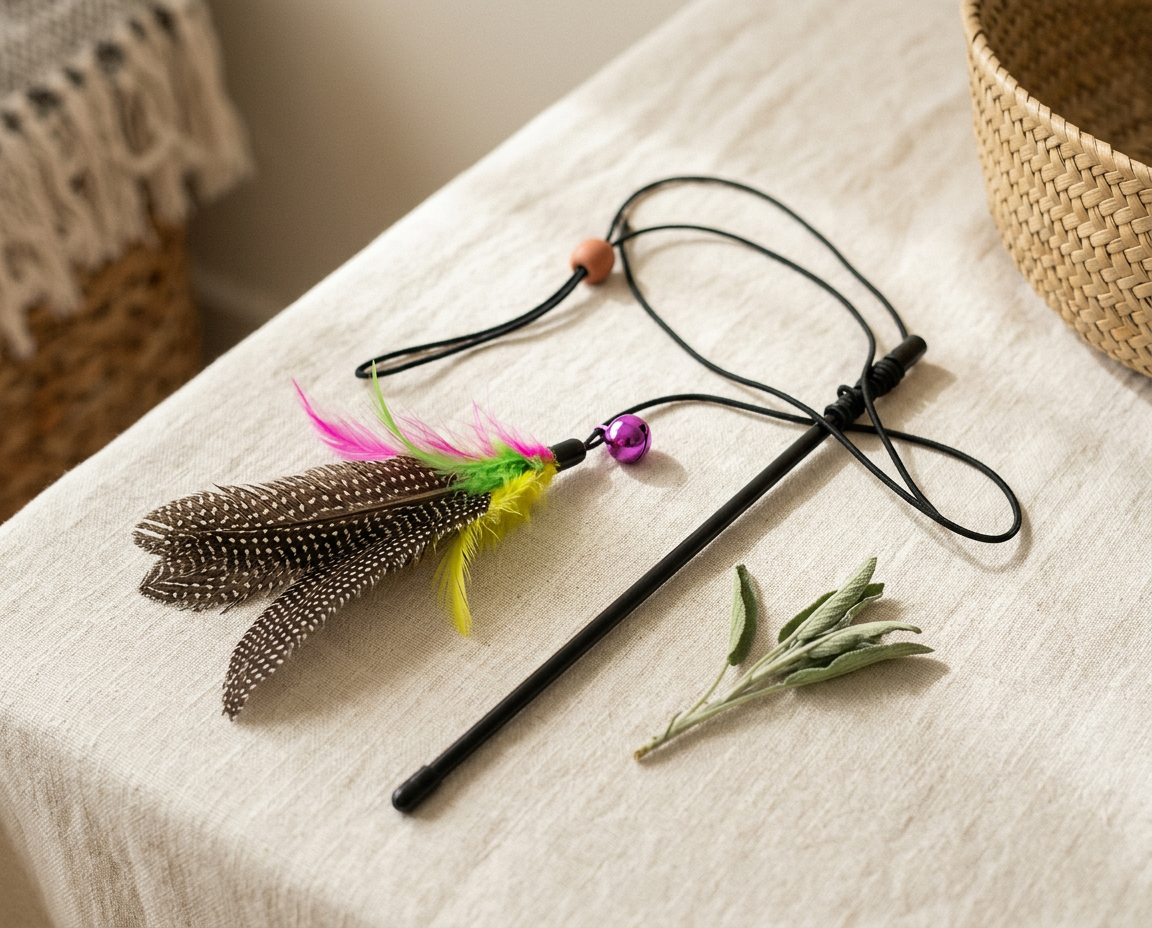 Feather Wand with Bell