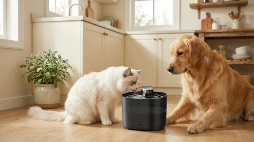 2.2 litre circulating pet water fountain with filter for cats and dogs