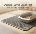 TidyPaws double-layer litter mat that traps litter scattered from the box